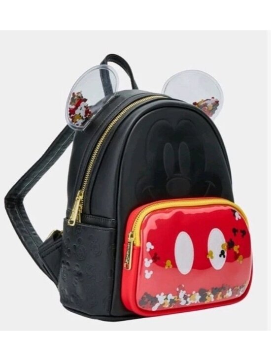 Loungefly Disney Mickey Mouse Confetti Ears Mini Backpack Cosplay Black Red NWT main image 4